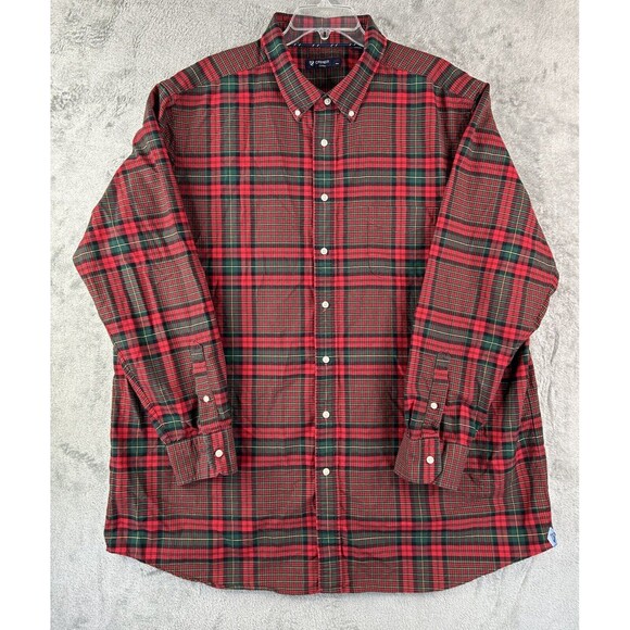 Daniel Cremieux Men's Size 3XT Classics Red Plaid Button Down Long Sleeve Shirt - Picture 1 of 7